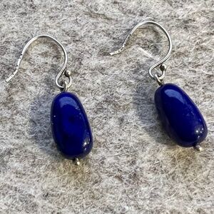 Me & Ro Sterling Silver Earrings with Lapis Lazuli Drops